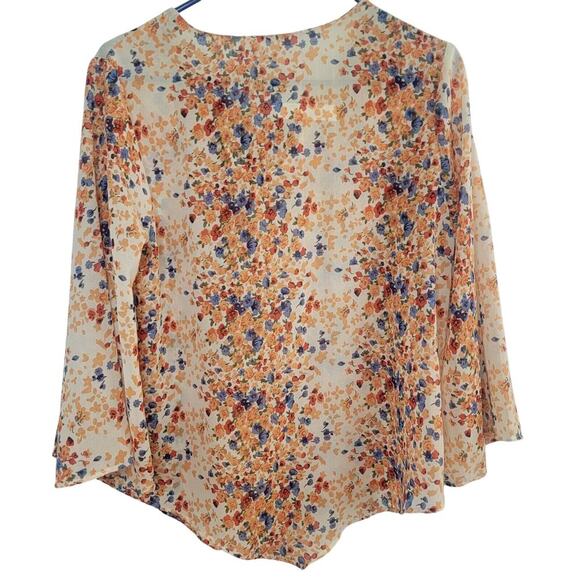 Hippie Laundry Top Women’s Size M Tie Neck Floral Boho Festival Flowy - Picture 4 of 9